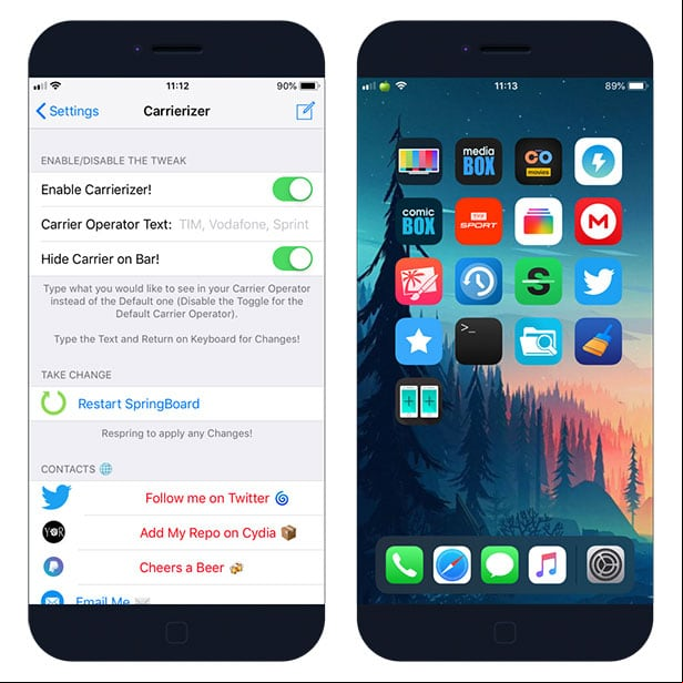 Настройте carrier Настройте carrier